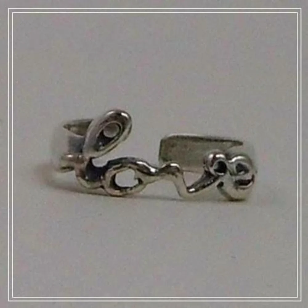 Vintage 90s Sterling Silver LOVE Toe Ring from Thailand - NOS, 925 Silver Unique